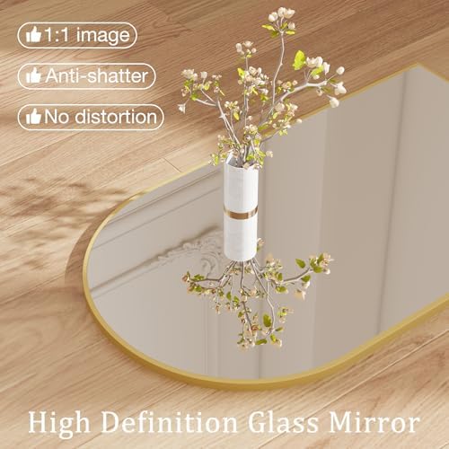 NEWBULIG 38"X30" Arched Bathroom Wall Mirror - Image 3