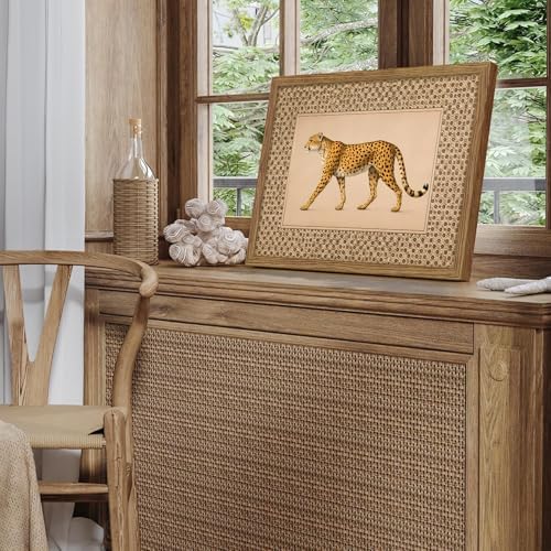 Vintage Framed Cheetah Canvas Wall Art Trendy Leopard Pictures 12×16 Inch - Image 5