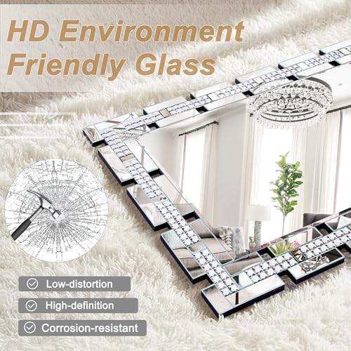 Chende Rectangular Elegant Living Room Mirror - Image 3