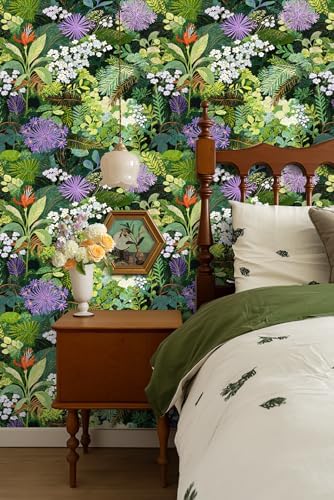 HAOKHOME Tropical Wallpaper Peel and Stick Green Jungle Floral Botanical - Image 4