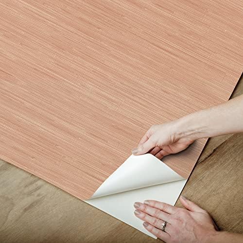 NuWallpaper x Society Social Apricot Classic Faux Grasscloth Peel & Stick - Image 6
