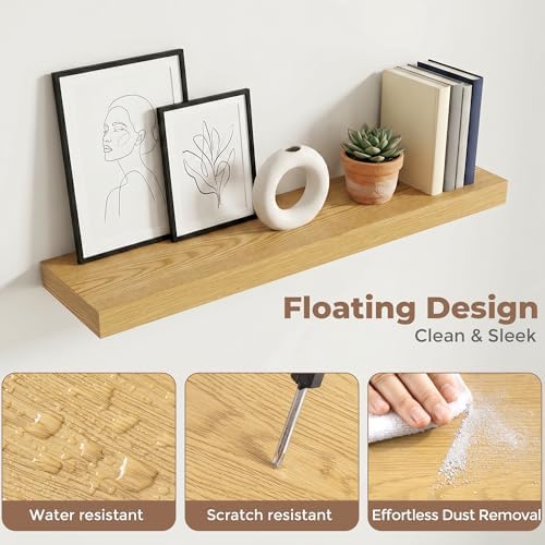 36 Inch Floating Shelves for Wall, Oak Finish - Image 4