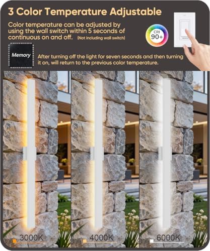 Aipsun 47.2" LED Outdoor Wall Light, Modern White Exterior Lighting Fixture - Image 4