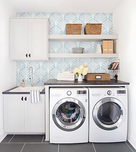 Hopepak Blue Peel and Stick Wallpaper Self Adhesive Removable Wall Paper - Image 5