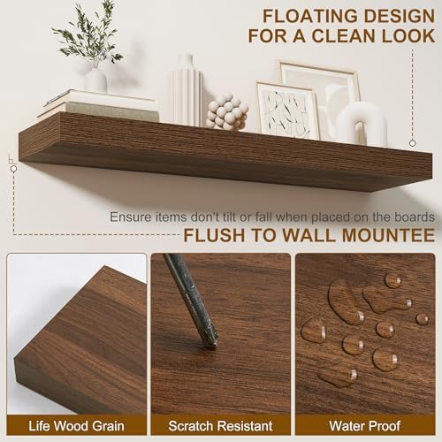 Fun Memories Floating Shelves for Wall, 20 Inch Floating Shelves Set of 2 - Image 5