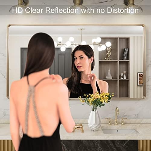 LOAAO 50"X30" Gold Bathroom Mirror - Image 2