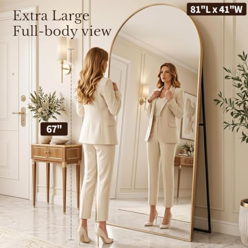 MISSDAY Large Arched Full Length Mirror, Floor Mirror Long Free Standing - Image 2