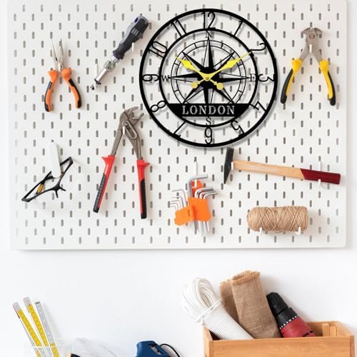 Custom Metal Last Name Compass Wall Clock Vintage Roman Numerals Wall Clock - Image 2