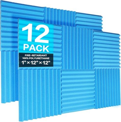 JBER 12 Pack Acoustic Foam Panels, Wedges Sound Proof Foam Panels by JBER