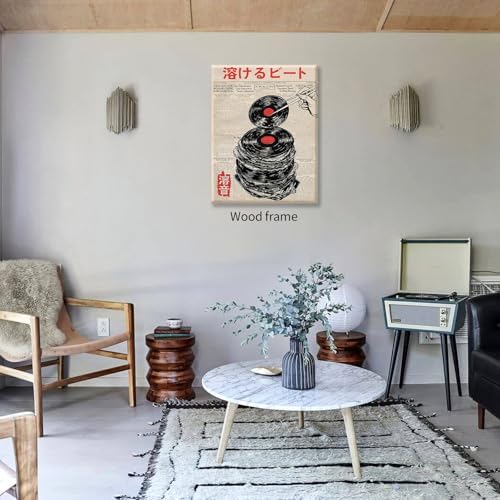 Japanese Vintage Music Poster Retro Newspaper Aesthetic Wall Art Melting Vinyl - Image 3