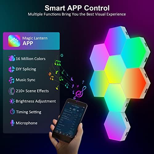 OJQ 8 Pack Hexagon Lights Wall RGB Panel Hexagonal Gaming Led Lights - Image 2