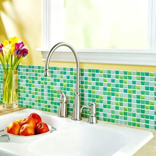 Yoillione 3D Mosaic Tile Sticker Removable Wallpaper Tile Red, 3D Self Adhesive - Image 2