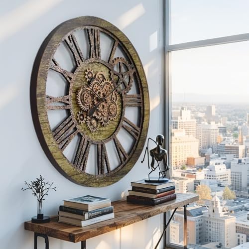 ImprovingLife The Gears Clock 36'' Inch Real Moving Gear Wall Clock Vintage - Image 5