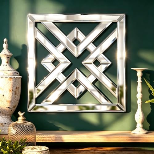 QMDECOR 12x12 Inch Geometric Wall Mirror by QMDECOR
