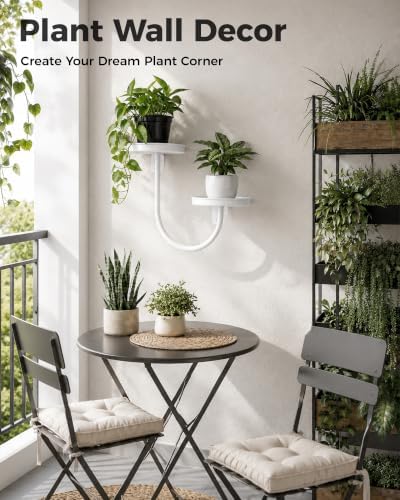 Bamworld Wall Planters for Indoor Plants Metal Wall Plant Holder White - Image 6