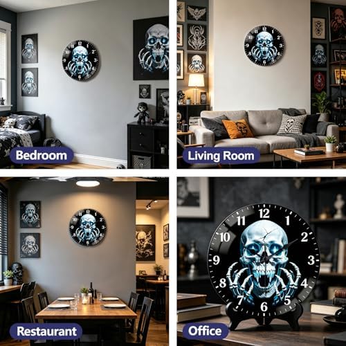 peacoblue Cool Skull Wall Clocks Battery Operated - Image 6