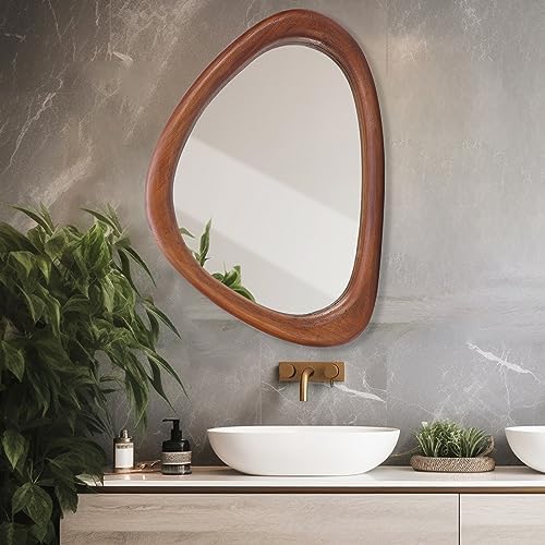 Irregular Wall Mirror, 30*20inch Asymmetrical Wood Mirrors, Entryway Mirror by Givetheroomuniquebeauty%EF%BC%81