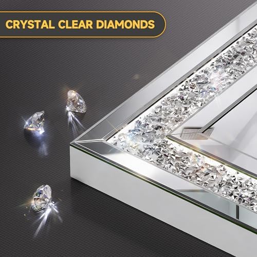 59" x 35" LED Diamond Wall Mirror, Dim & Anti-Fog - Image 4