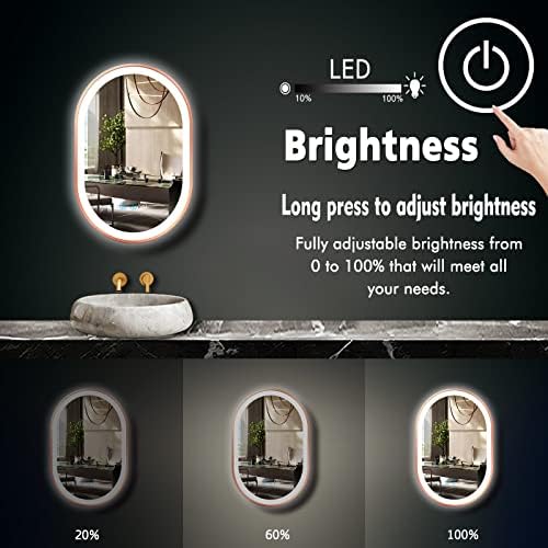 16 X 24 Inch Rose Gold LED Oval Mirror - Image 2