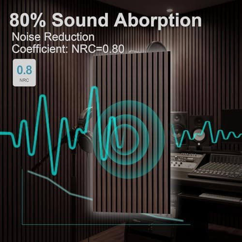 Wood Slat Acoustic Wall Panels, 2 Pack, 47.2" x 23.6" - Image 2