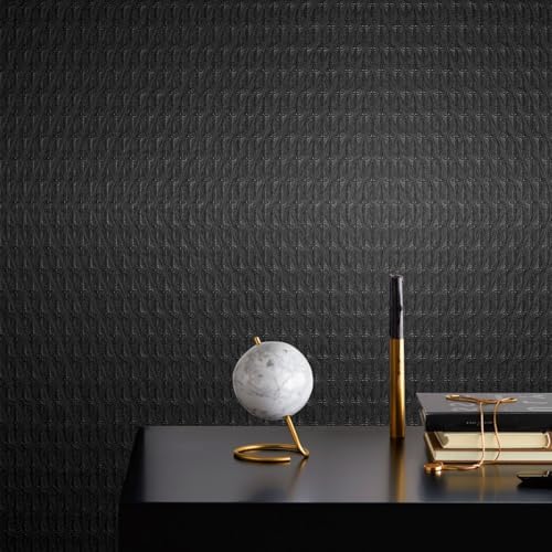 3D Peel and Stick Wallpaper, 15.7" X 393" Black Diamond Pattern by Oneoftheworld