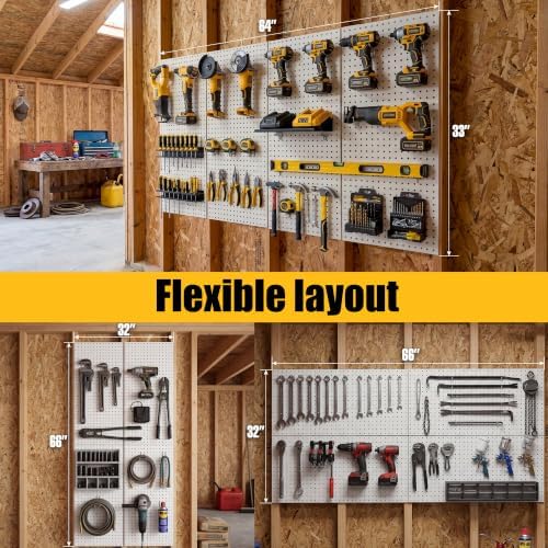 4 Pcs Metal Pegboard Panels 16x33in - Image 4