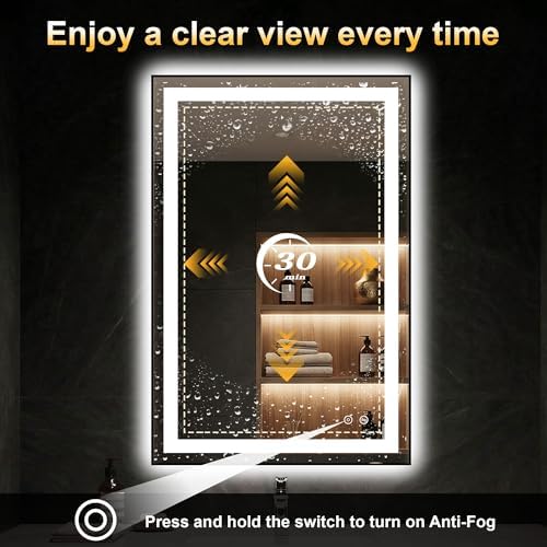 LED Bathroom Mirror with Light, 24x36 Vanity Mirror - Image 2