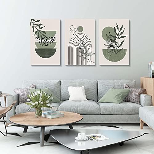 Sage Green Wall Posters & Prints, Minimalist Framed Wall Art Geometric Line - Image 5
