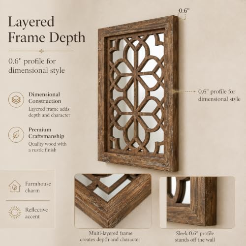 Set of 4 11x15 Inch Rectangular Shatterproof Maroon Decorative Wall Mirrors - Image 5