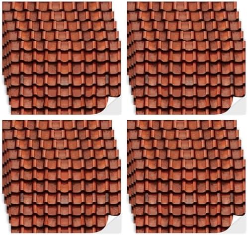 Flutesan 12 Pcs Miniature Dollhouse Wallpaper, Roof Tiles Clay by Flutesan