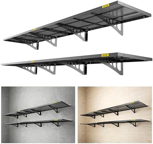 Aecxm 4-Pack 1.64x4ft Adjustable Garage Wall Shelving 1120lbs Load Capacity by AECXM