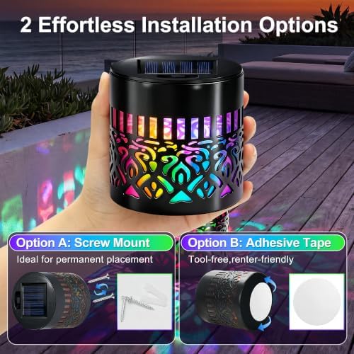 4Pcs Solar Mandala Lights Outdoor Wall, Solar Mandala Wall Light Projector - Image 5