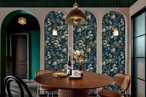 Wallpaper Peel and Stick Dark Floral Wallpaper Removable Wall Mural - Image 2