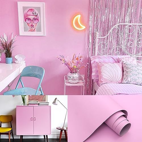 15.7"x118" Pink Wallpaper Contact Paper Pink Peel and Stick Wallpaper Lavender by Micpolo