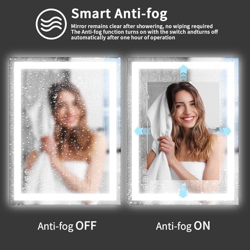 Koonmi 36x30 LED Bathroom Mirror, Shatterproof Mirror - Image 3