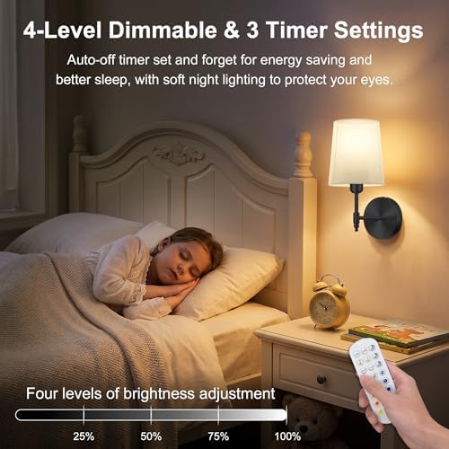 Battery Operated Wall Sconces Set of 2 - Image 5