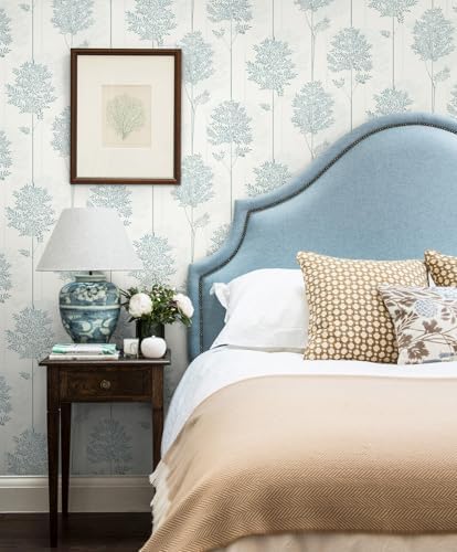 Vinjiasin Modern Tree Contact Paper Teel Blue Wallpaper Peel and Stick - Image 3