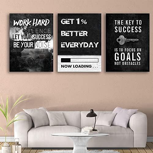 Motivational Canvas Wall Painting Wall Art Inspirational Poster Execute Hustle - Image 2