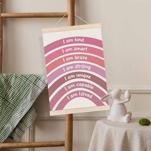 Koesus Inspirational Classroom Pink Rainbow Wall Art Poster Hanger Frame 12x16 - Image 3