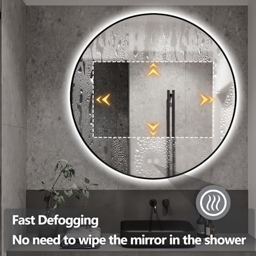 Niccy 40" Round LED Bathroom Backlit Mirror - Image 3