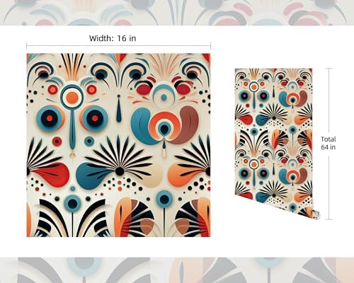 FLFK Vintage Wallpaper Peel and Stick Boho Abstract Botanical Wall Paper - Image 2