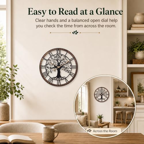 16 Inch Roman Numerals Tree Wall Clock - Image 6