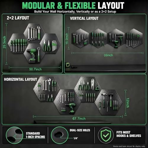15x17 Heavy Duty Metal Pegboard Panel 4-Pack - Image 4