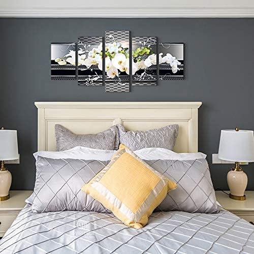5 Piece Wall decor Canvas art for living room Picture Butterfly Orchid Flowers - Image 5