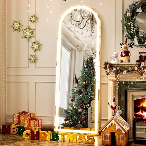 GLSLAND Arched LED Mirror Full Length Standing by GLSLAND