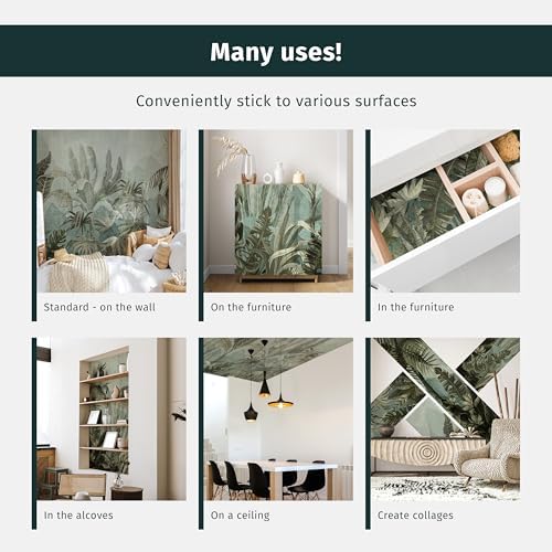 artgeist Peel and Stick Wall Mural, Living Room Decor Stone Wall 154x110 in - Image 6