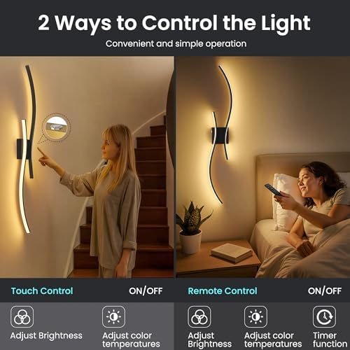 10000mAh Battery Operated Wall Sconces Set of 2, 31.5 Inch - Image 5