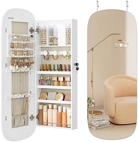SONGMICS Jewelry Organizer, LED Jewelry Cabinet, Wall/Door Mounted by SONGMICSbySONGMICSHOME