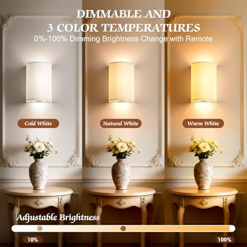 OCATO Wall Sconces Battery Operated Wireless Wall Sconces Set of Two - Image 2