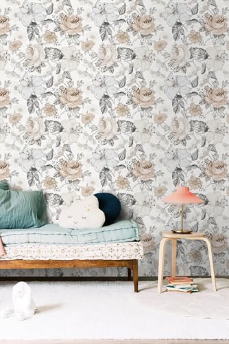 Hopepak 15.5''x787'' Floral Peel and Stick Wallpaper Modern Contact Paper Vinyl - Image 4